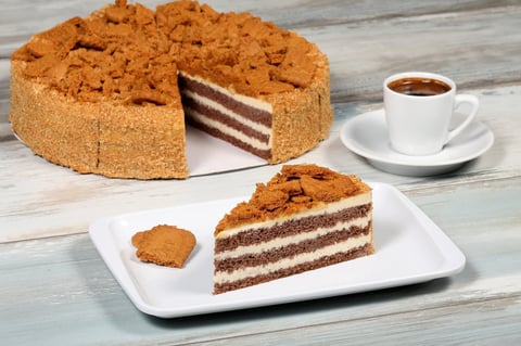 Layered chocolate cake with crumb topping